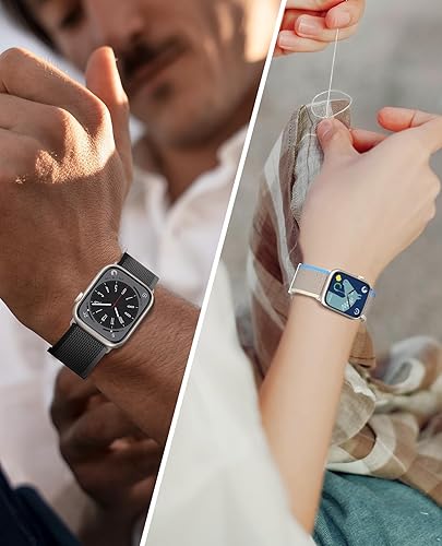 Miniatura 7 de Correa de nailon con cargador de reloj 2 en 1, compatible con Apple Watch Band de 1.496 pulgadas, 1.575 pulgadas, 1.614 pulgadas, para mujeres y