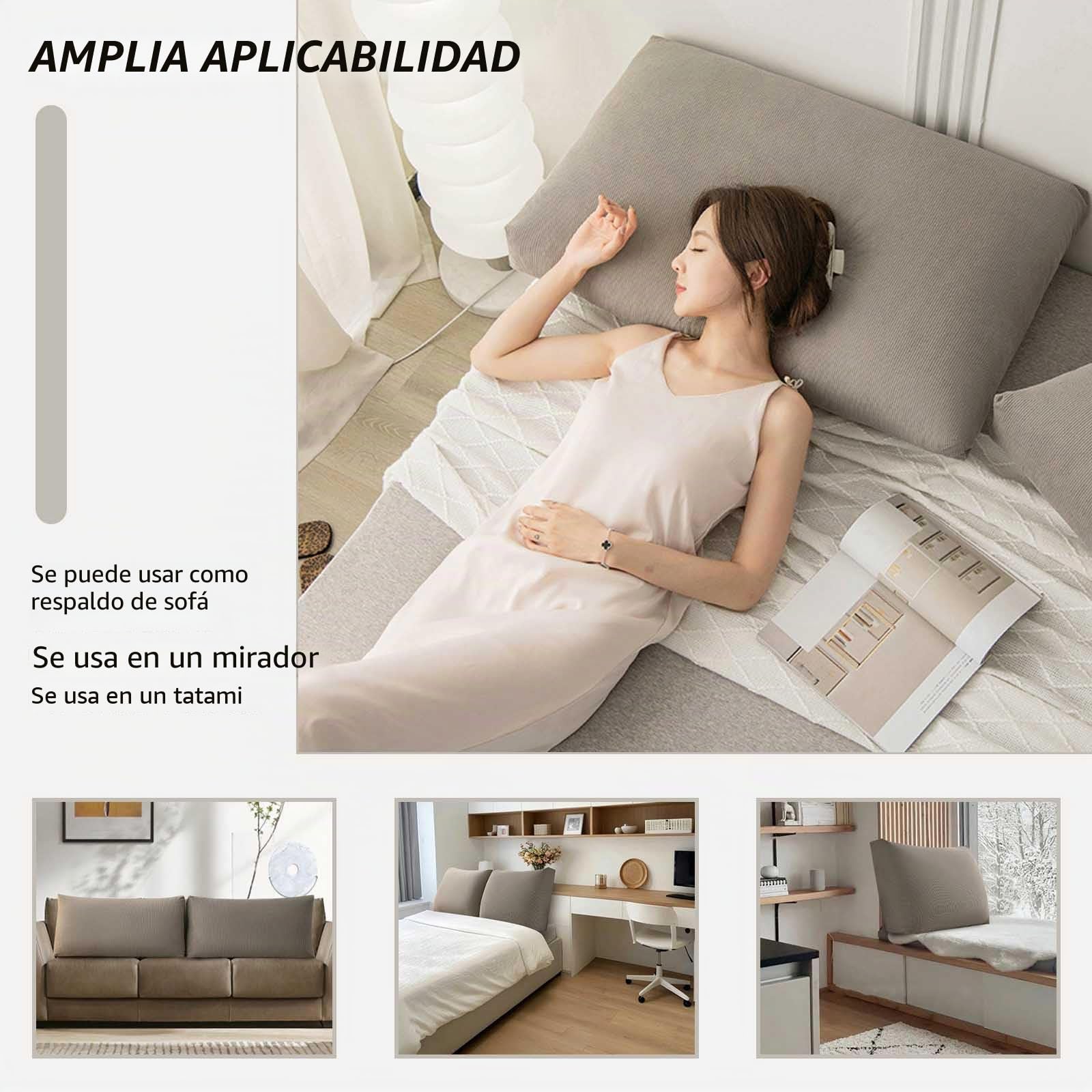 Almohada Respaldo Cama Cojin Cama Respaldo、Cojin Lumbar Sofa、CojíN Lumbar Cama、Cojin De Lectura para Cama、Respaldo Cama(#6,60x58x18cm1pcs)