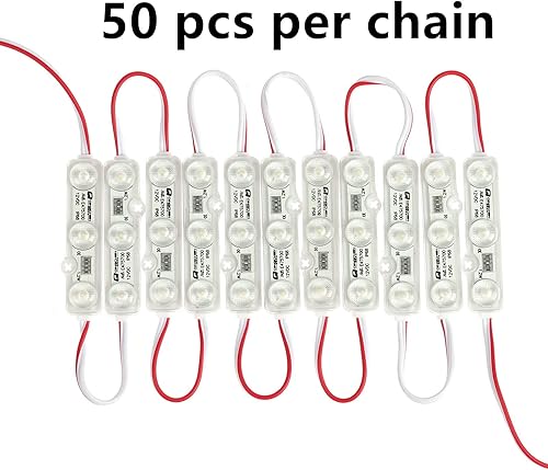 Miniatura 7 de Módulo LED azul, 50 unidades, cadena DC12V 1.2 W, luz decorativa para letreros publicitarios de letras con cinta adhesiva en la parte trasera