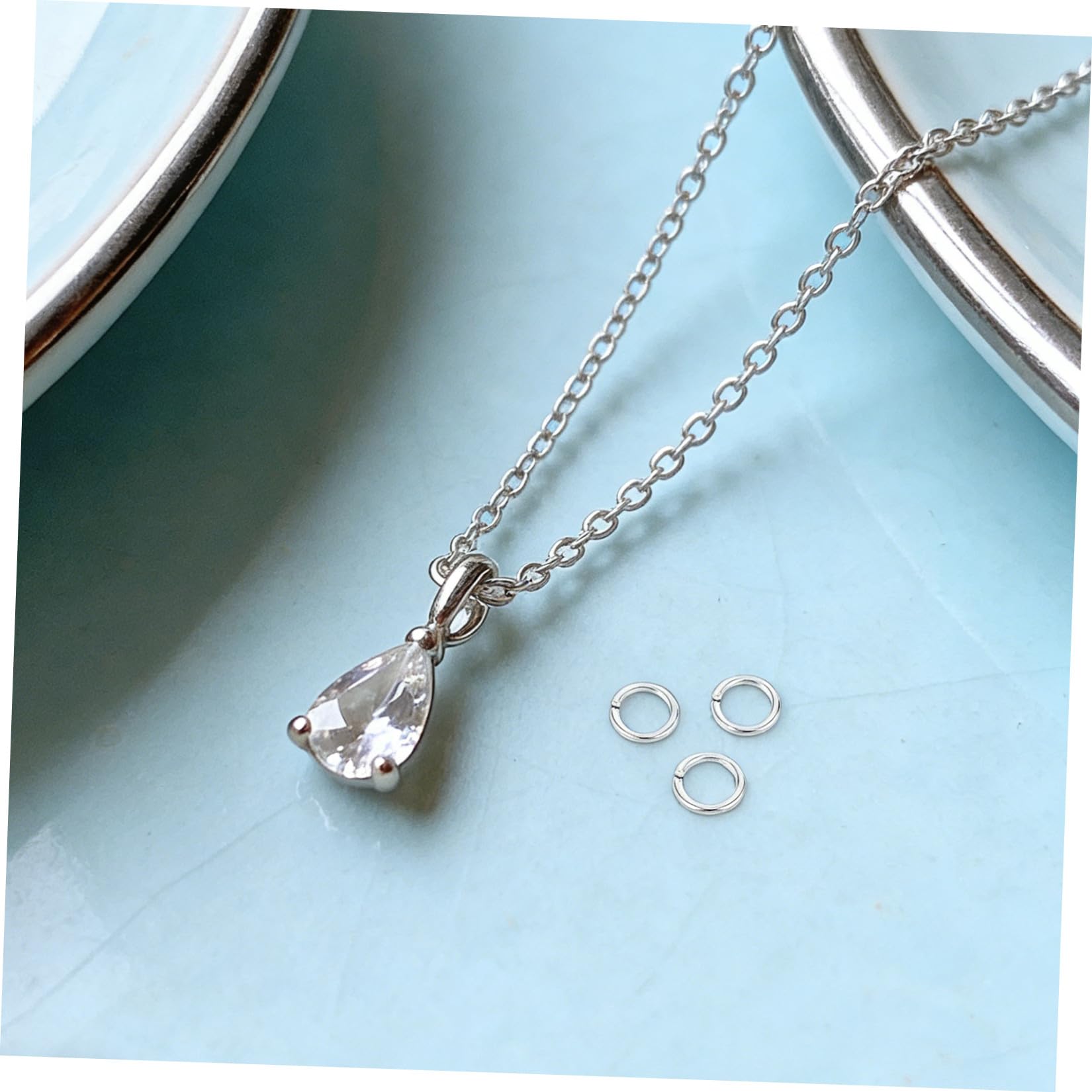 Anillos de Salto Redondos de Plata S925 para Joyería, 15 Piezas