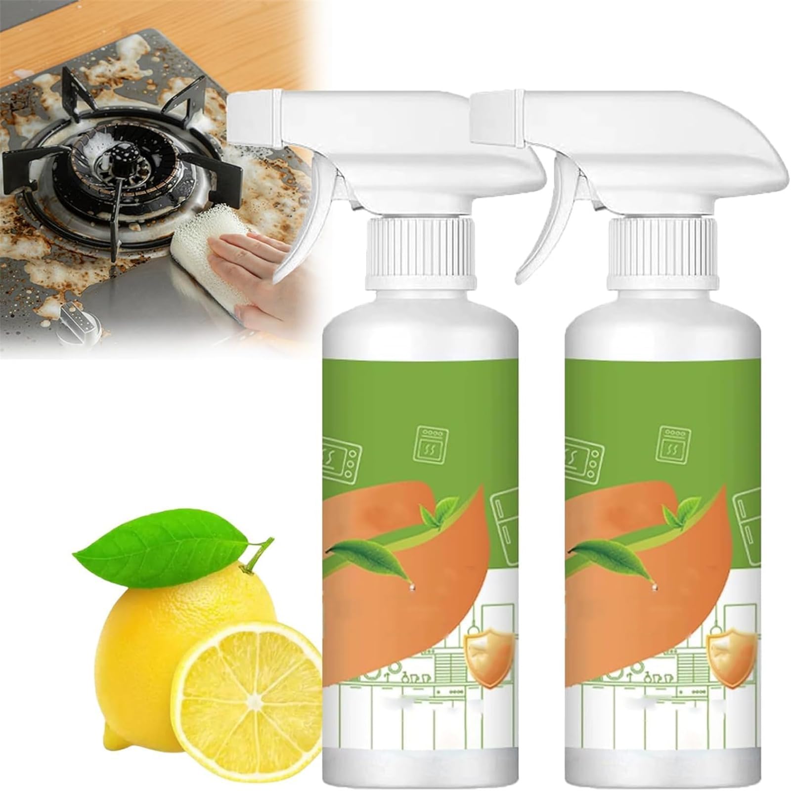 Fly Cleanse Mehrzweck-Ölreiniger, Fly Cleanse Natürliche Formel, sanft zu Haushaltsgeräten, schonend und unschädlich für Backofen, Herd und Dunstabzugshaube (2 PCS)
