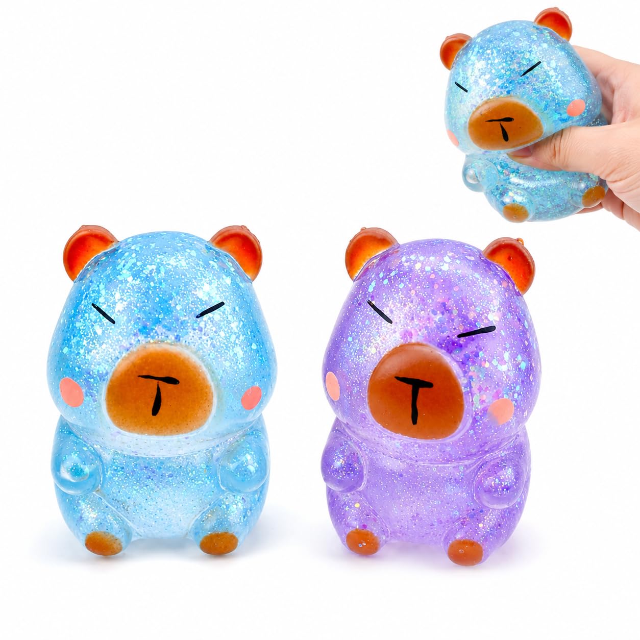 2 PCS Capybara Squishy, Squishies Capybara,Stress Relief Tools for Emotion Management, Desk Sensory Tools for Focus Enhancement, Soft Squeeze Sensory for People