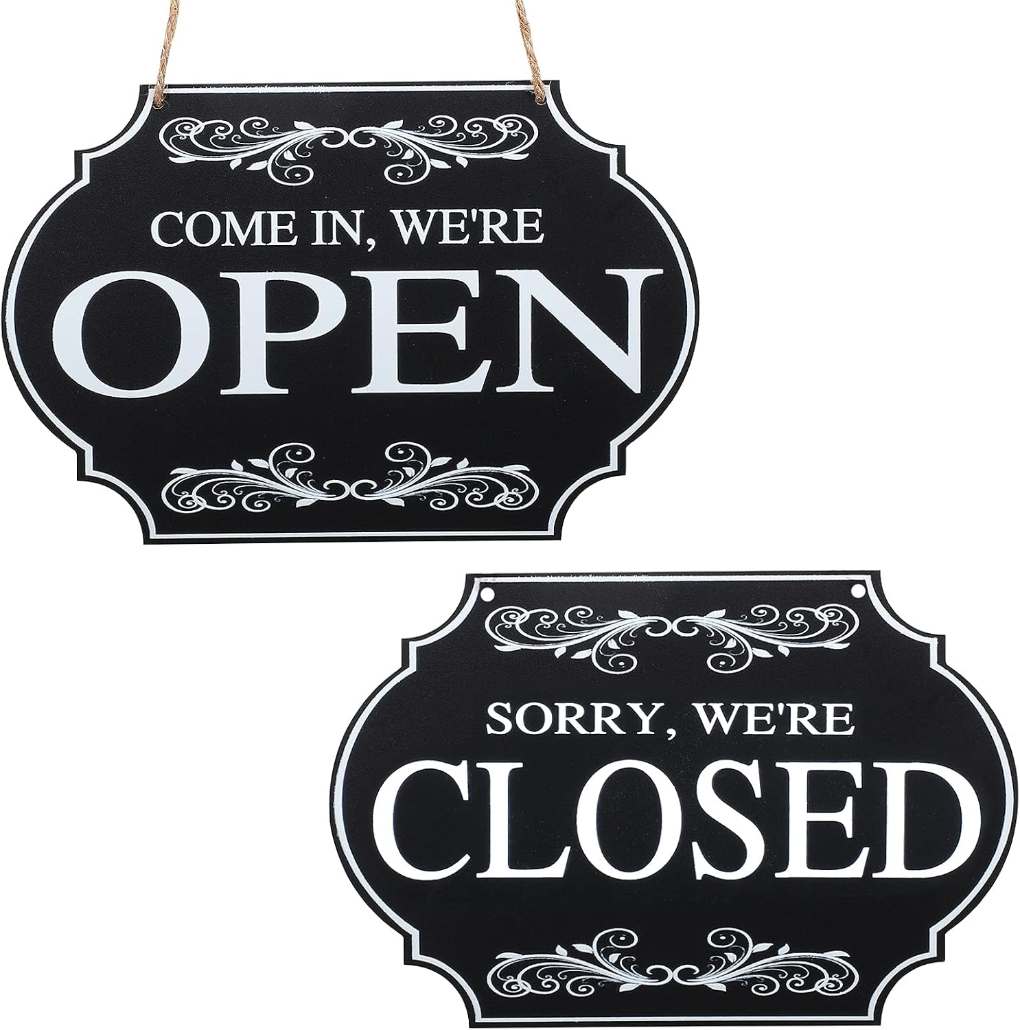 Rustic Wooden Store Open and Closed Business Sign Two Sided Reversible Come in We're Open