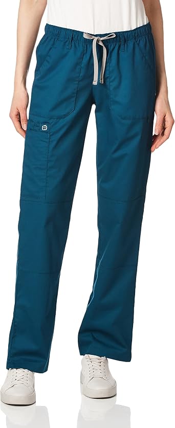 WonderWink Womens Petite-Plus-Size Wonderwork Straight Leg Cargo Scrub Pant