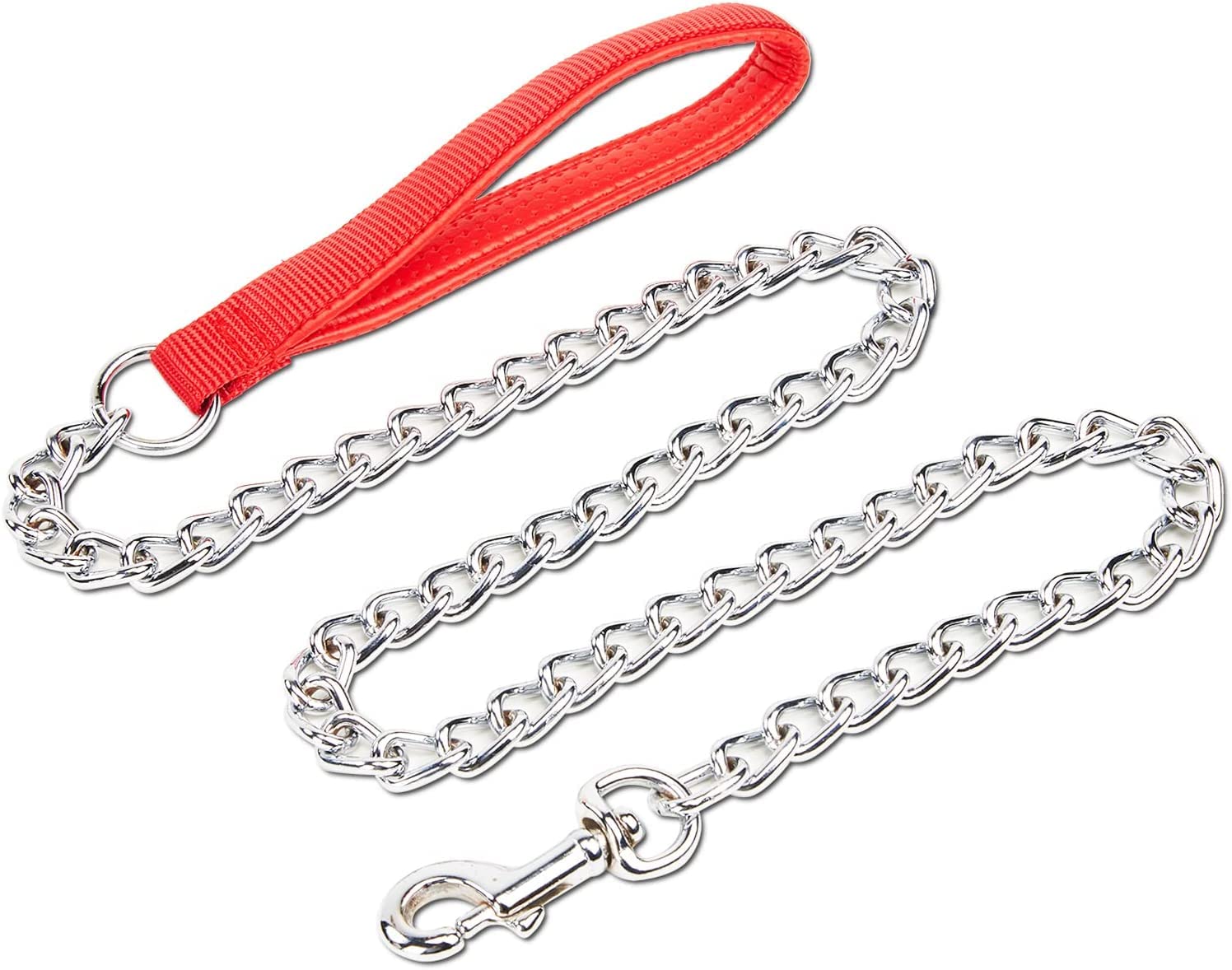 Pups&Pets Dog Chain Leash Metal Dog Lead Training Leash Heavy Duty Chew Proof Leash with Padded Handle for Medium Dogs (Red) (B0C4LHDJ3K) Amazon Price History, Amazon Price Tracker
