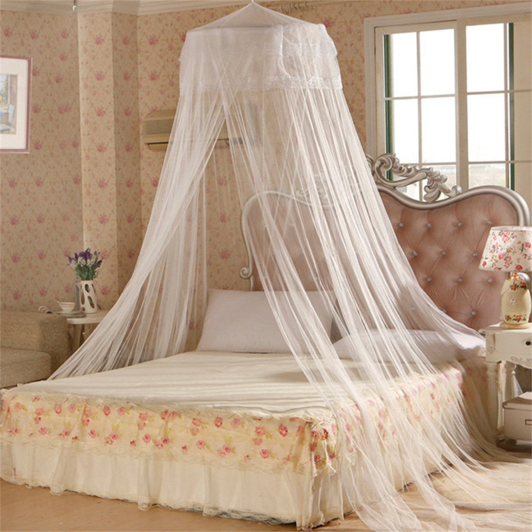 Gemini_mall White Gemini_mall® Mosquito Net Bed Canopy Fly Insect Net Protection, 8.5M X 2.5M, Light And Airy