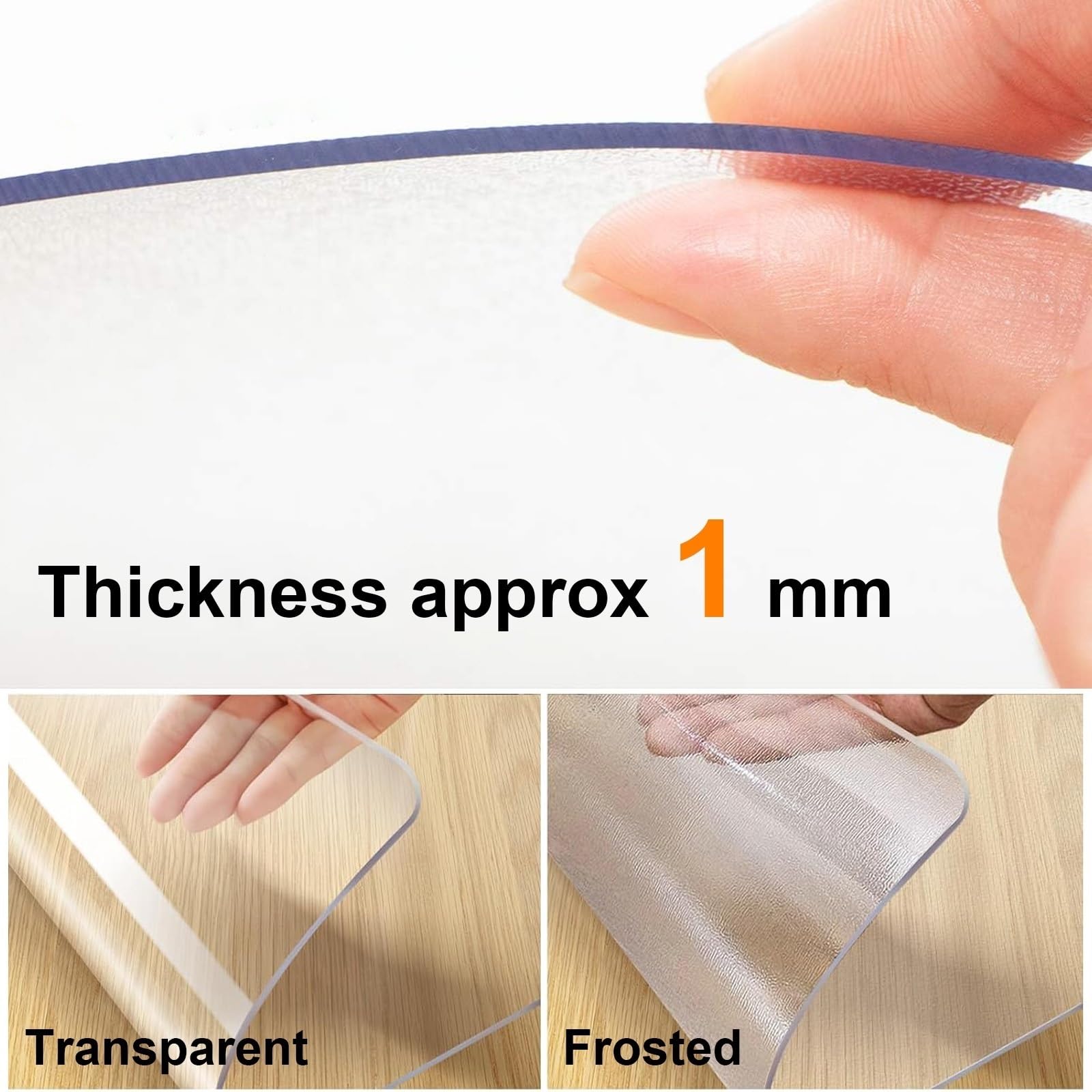 Generico Sottomano da scrivania trasparente Grande 1.5mm Tappetino da scrivania Pvc Tappetino per Ufficio Antiscivolo impermeabile Scrittura per ufficio casa scuola(Frosted - 1.5 mm,130x150cm)