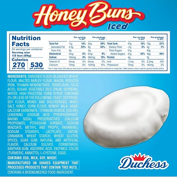 Duchess Iced Honey Buns 12 pk (4 oz)