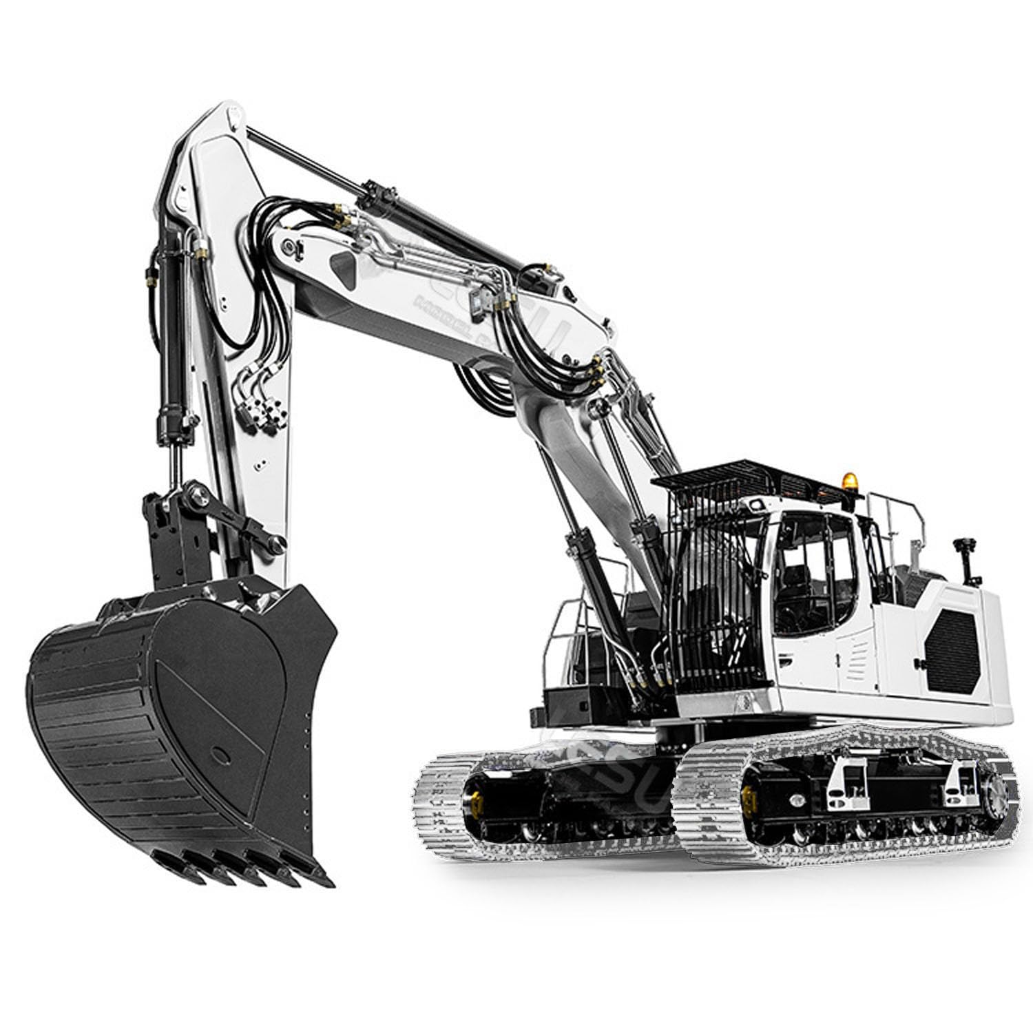 1/14 LESU RC Hydraulic Excavator Metal Unpainted Unassembled for LR945 3-Arm RC Digger Model KIT Motor ESC Servo Light LESU Construction Vehicle for Adult Hobby