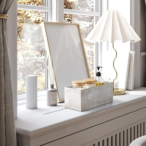 Miniatura 7 de Organizador de correo para encimera, soporte de correo de madera, 2 ranuras, caja de teléfono con puerto de carga oculto, soporte para cartas de