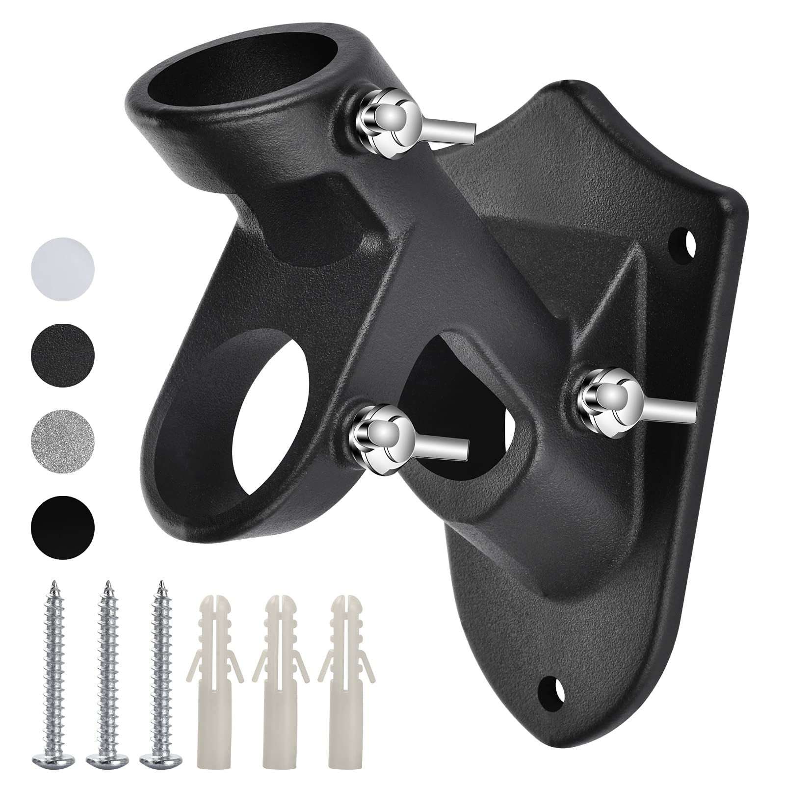 Haoridul Flag Holder Bracket, 2 Position House Flag Pole Holders, Heavy Duty Aluminum Alloy - Stainless Steel Kit - Strong and Rust Proof - 1" Inner Diameter (Matte Black-1Pack)-image-38
