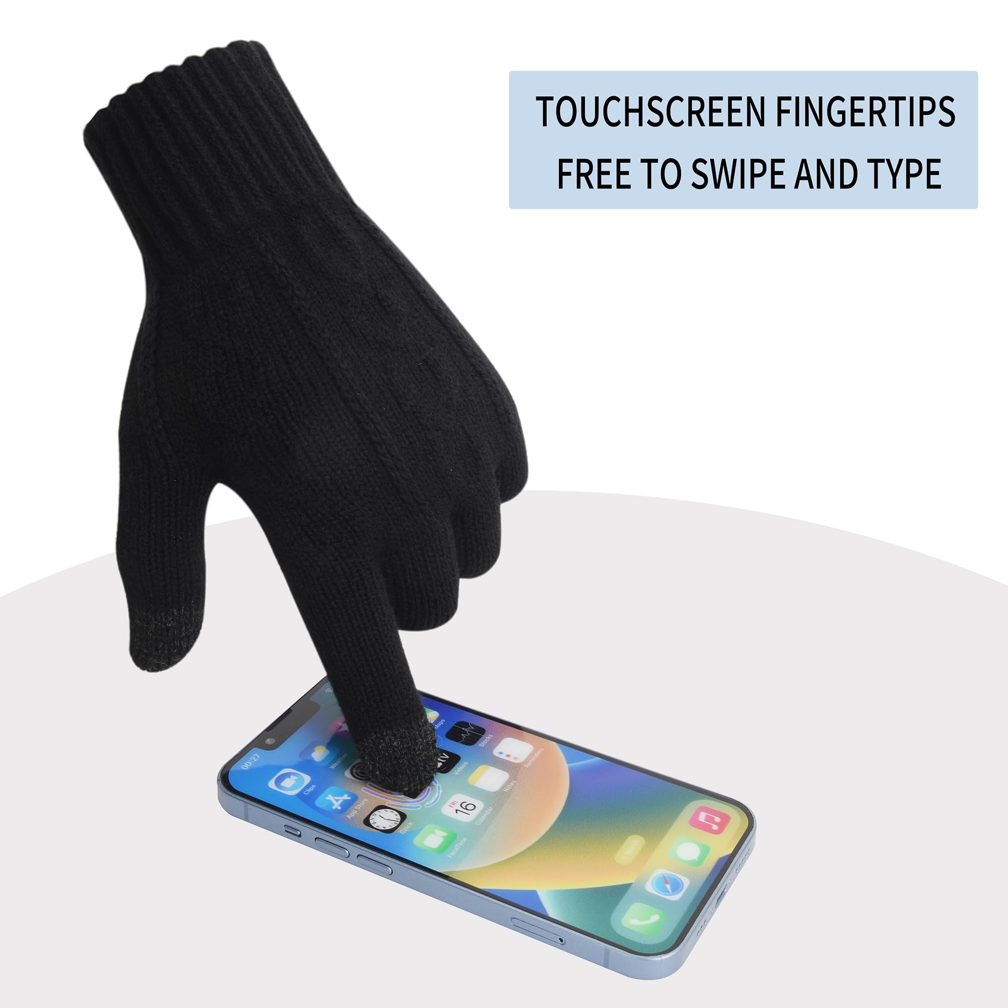 Gants Tactiles Hiver pour Homme Femme Gants Chaud Hiver pour Camping Randonnée Activités de Plein Air en Hiver