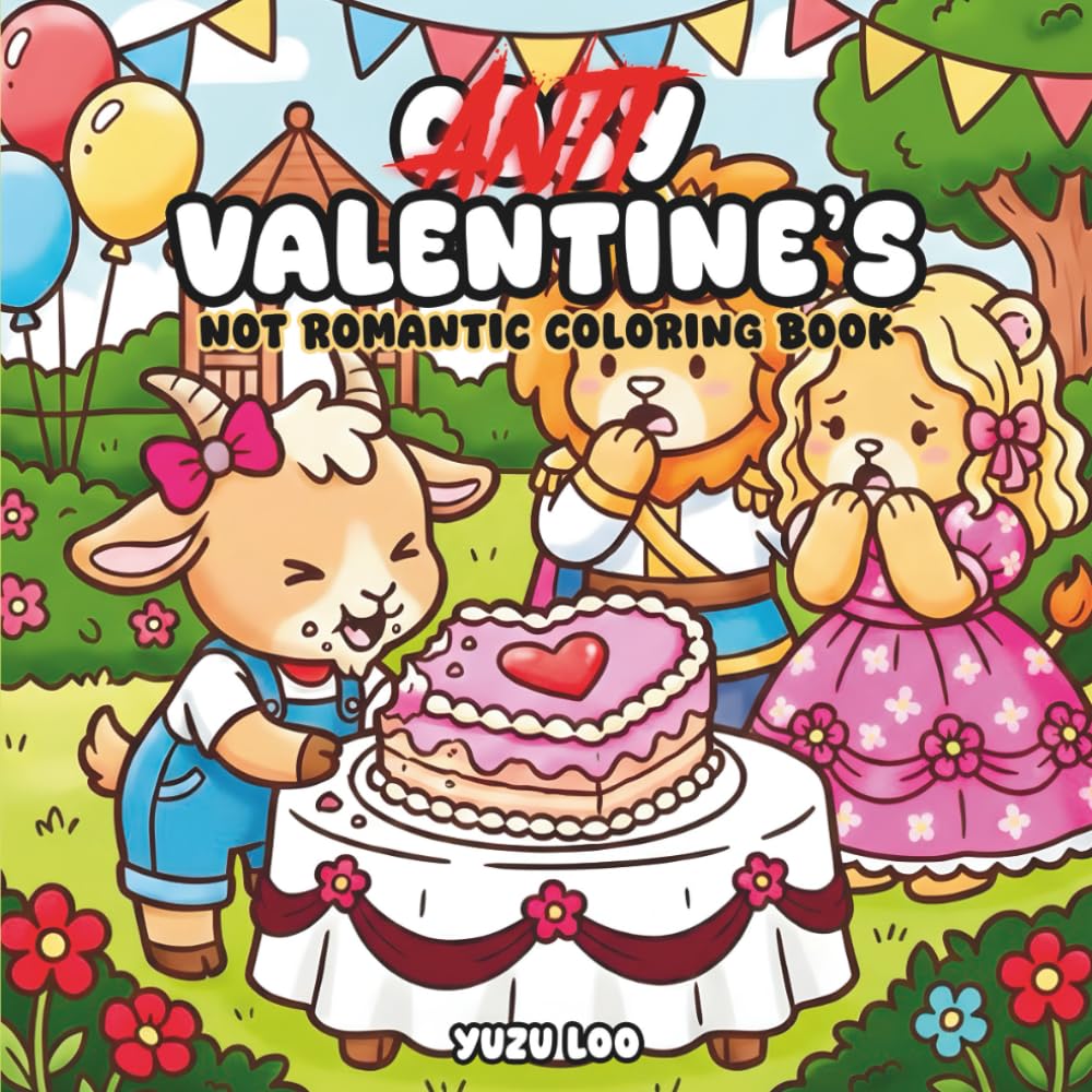 Anti Valentine's : Cute Coloring – 40 Cosy Drawings, Bold Line and Easy