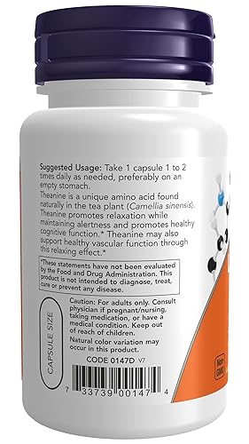 Miniatura 3 de Now Foods Manejo del estrés de L-teanina 200 mg, 60 cápsulas (paquete de 2)