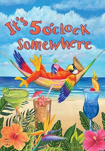 Briarwood Lane 5 O'clock Parrot Summer Garden Flag