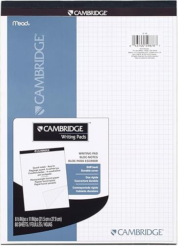 Miniatura 7 de Cambridge Cuaderno, cuádruple rayado, 8-12" x 11", 80 hojas, bloc de escritura, encuadernado (59878)