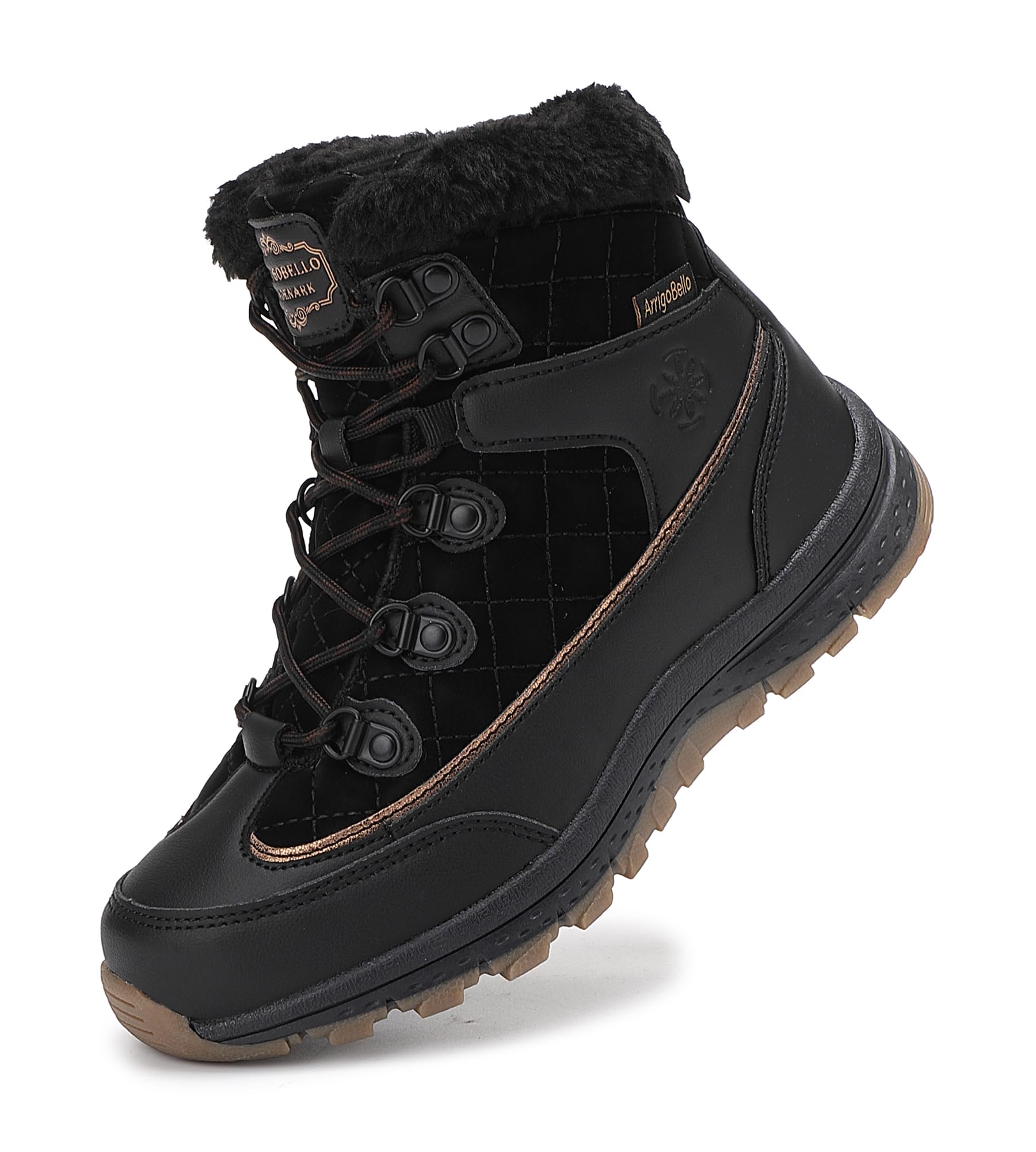 ARRIGO BELLO Donna Stivali da Neve Invernali Scarpe Allineato Pelliccia Caloroso Caviglia Piatto Stivaletti Sportive Boots Escursionismo 36-41