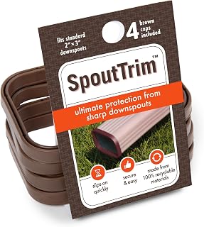 Downspout Safety Cap & Cover – 2"x3" Weather-Resistant, Durable, Easy Install, Downspout Guard Protects Pets, Kids & Adults – 4 Pack, Snug Fit, Paintable, USA-Made, 100% Recyclable, Brown
