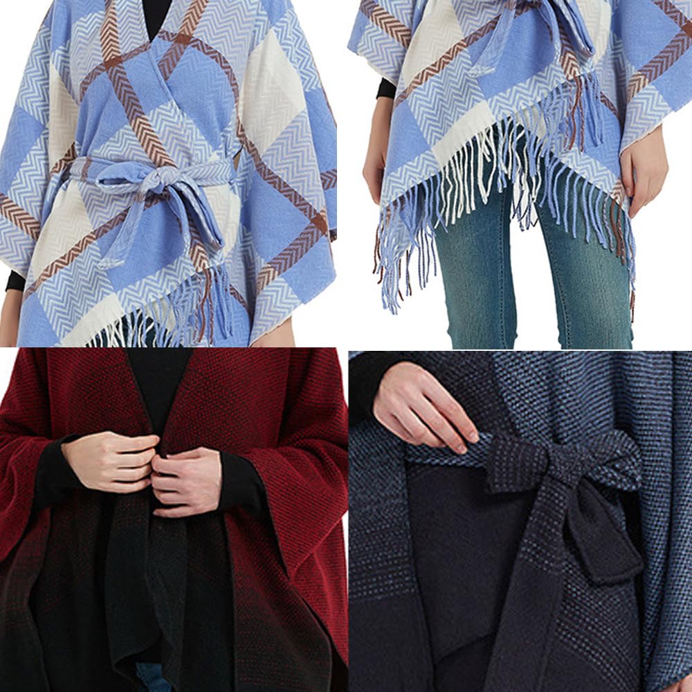 130 x 150 cm, invernale calda sciarpa a poncho, per cintura, autunno, antivento, in lana, per il collo, in cashmere, idea regalo per la mamma gattin (P1341)