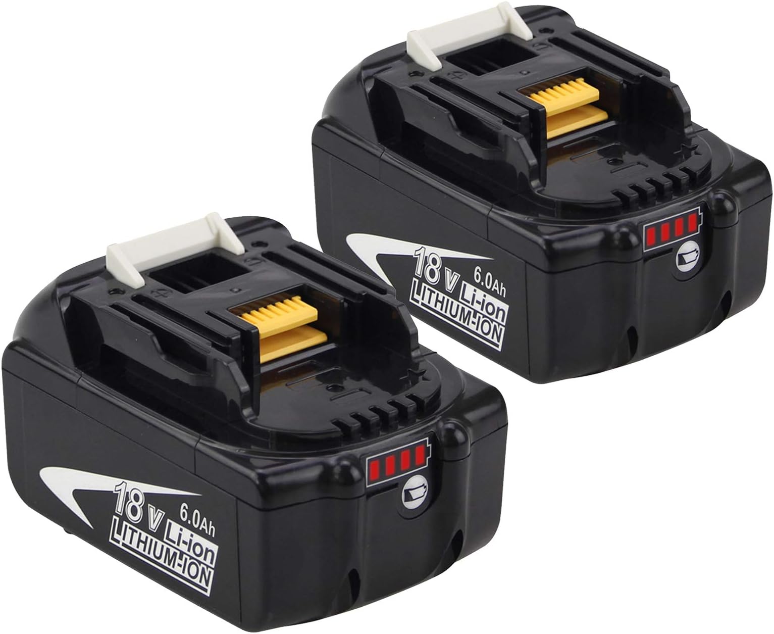 2 Packs 6.0 Ah 18 V Replacement Battery Compatible with Makita 18V Battery Lithium-ion BL1860 BL1850 BL1845 BL1840 BL1830 BL1820 BL1815 LXT400 194204-1