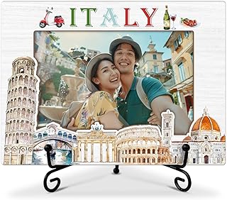 Italy Travel Picture Frame, 4x6 inches Photo Frame for Tabletop Display, Vacation, Honeymoon, Engagement, Anniversary, Wedding Gifts for Family Friends Couples, Wooden Frames for Home Decor-10