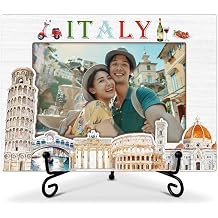 Italy Travel Picture Frame, 4x6 inches Photo Frame for Tabletop Display, Vacation, Honeymoon, Engagement, Anniversary, Wedding Gifts for Family Friends Couples, Wooden Frames for Home Decor-10