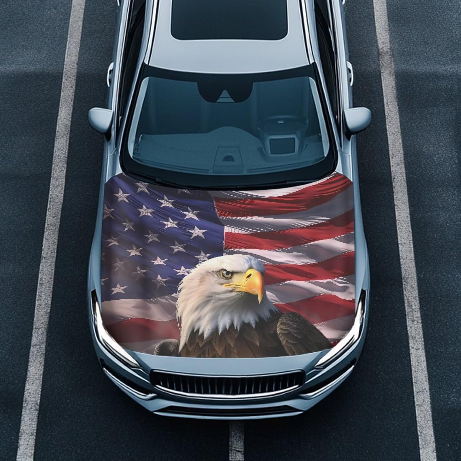 Car Hood Cover Protector, an All-Weather Waterproof, Windproof Car Cover for Winter Frost and Ice Removal-Eagle Animal