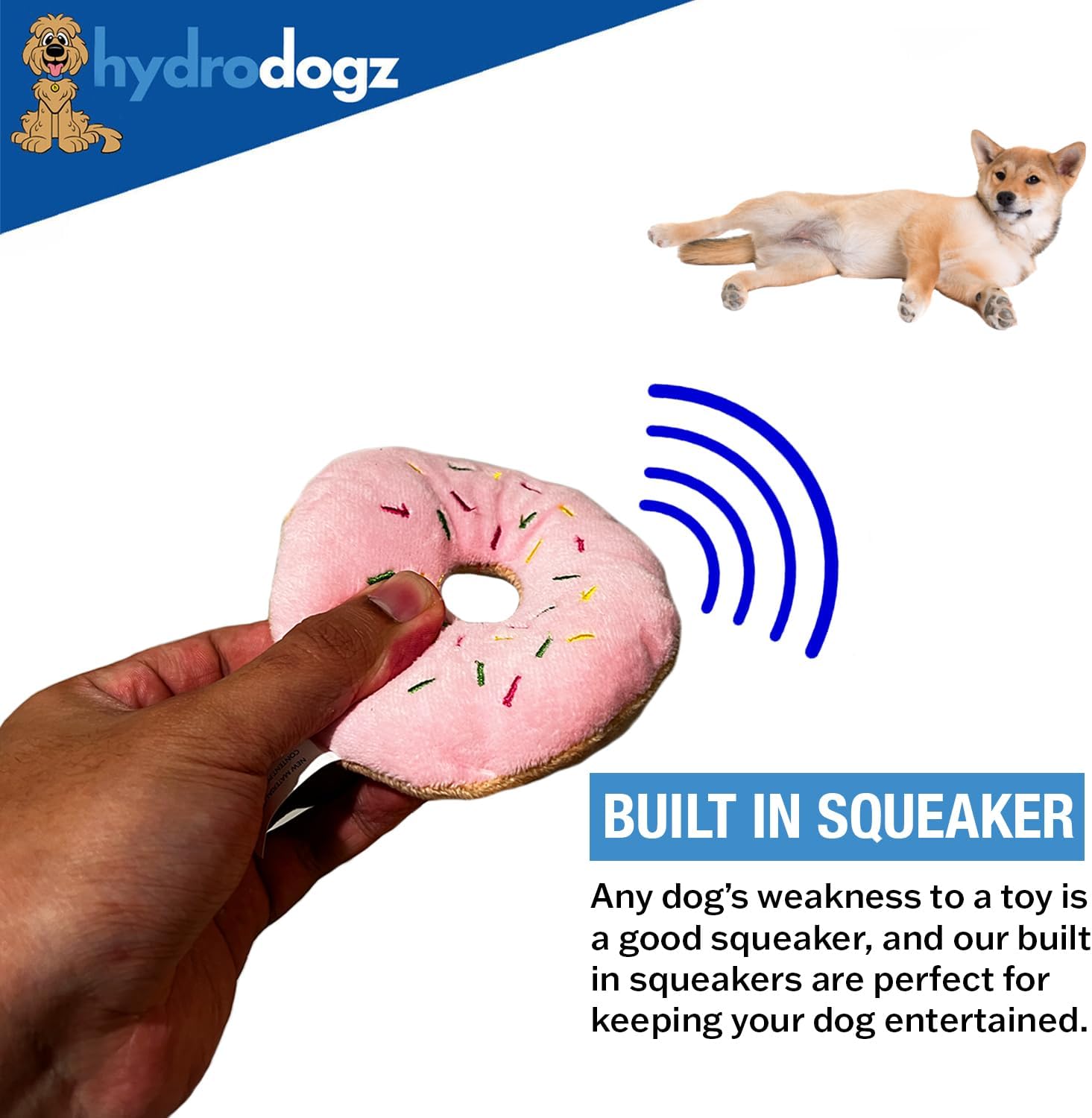 4 Pack Doggie Donuts Squeaky Plush Dog Toy image 2