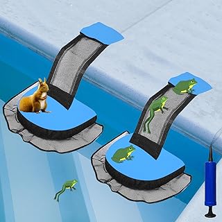 Omobolanle Animal Saving Escape Ramp Floats Saver for Swimming Pool Animal Escape Ramp Saving Small Animals Entering Pool for Frog Duck Chipmunk Mice Other Critters Blue