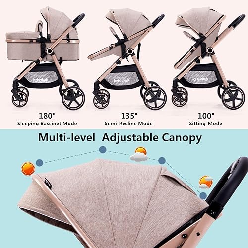 Miniatura 2 de Cochecito de bebé 2 en 1 - Cochecito plegable infantil para recién nacidos con asiento reversible - Cochecitos para niños pequeños de 0 a 36 meses