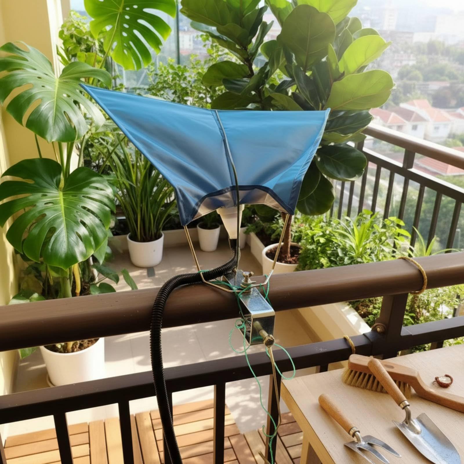 predolo Raccoglitore Pioggia con Tubo Imbuto Raccogli Pioggia Resistente Alle Intemperie Attrezzatura da Giardinaggio per Terrazzo, Morsetto Fisso Con Intervallo Di Serraggio 1.5-7.5 Cm Set Completo