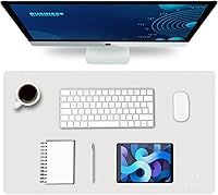 Vista 48 de Knodel - Alfombrilla de escritorio, para mouse, impermeable para escritorio, de cuero para teclado y mouse, protector de escritorio para oficina