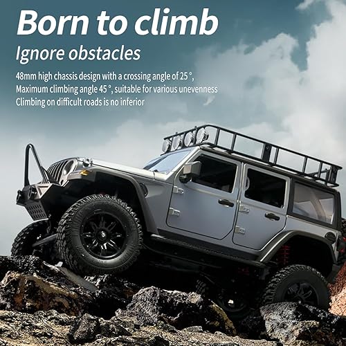 Miniatura 5 de GoolRC 112 escala 4 ruedas coche de control remoto, camión todoterreno con luces, 2.4G control remoto oruga