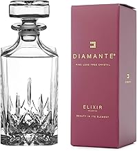 DIAMANTE Whisky Decanter “Dorchester” Collection | Crystal Decanter 750ml | Gift Box