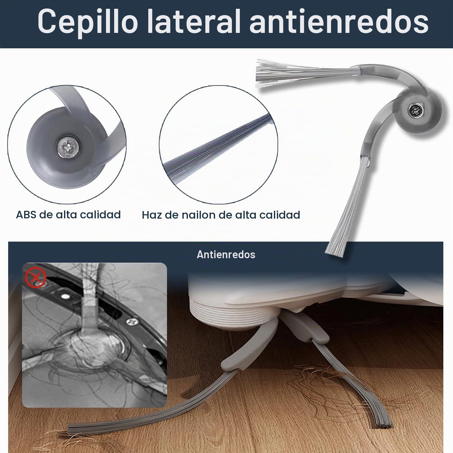 Accesorios Recambios para Roborock Qrevo S5V /Qrevo Curv/Qrevo Curv S5X / Qrevo Edge/Qrevo Edge S5A, 2 Cepillo Principal, 6 Filtro HEPA, 6 Paño, 6 Bolsa de Polvo, 6 Cepillo Laterale