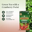 Twinings Green Tea Cranberry, 25 Tea Bags| Pack of 1| Perfectly Balanced & Refreshing Taste| Zingy Sharpness of Cranberry with Golden | Handpicked Green Tea Leaves| Enjoy a Hot Cup of Tea gallery image
