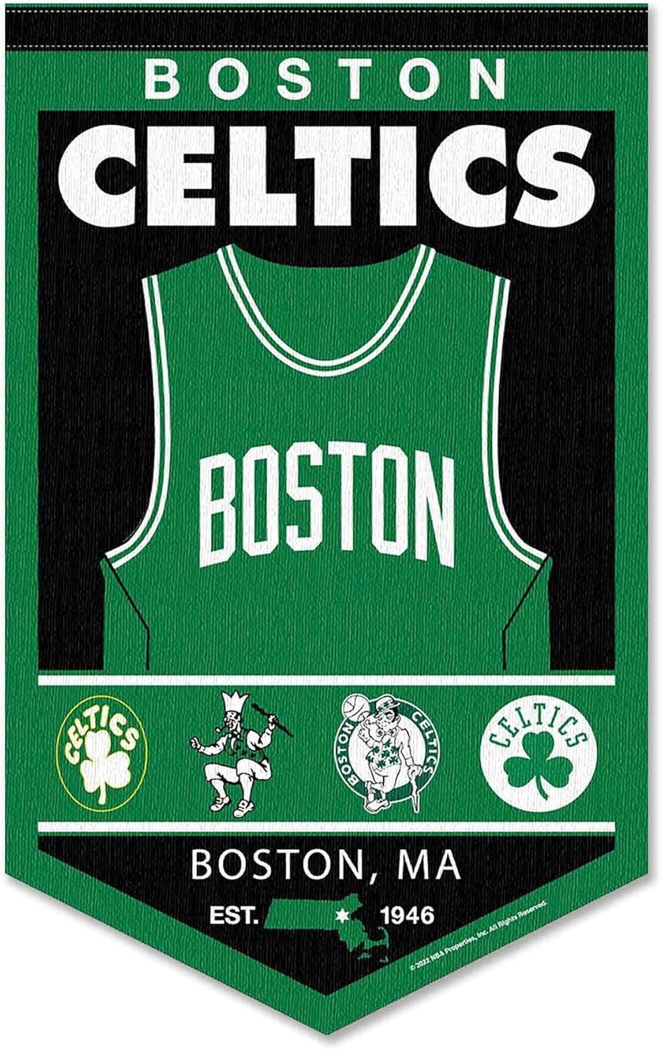 WinCraft Boston Celtics Heritage History Banner Pennant