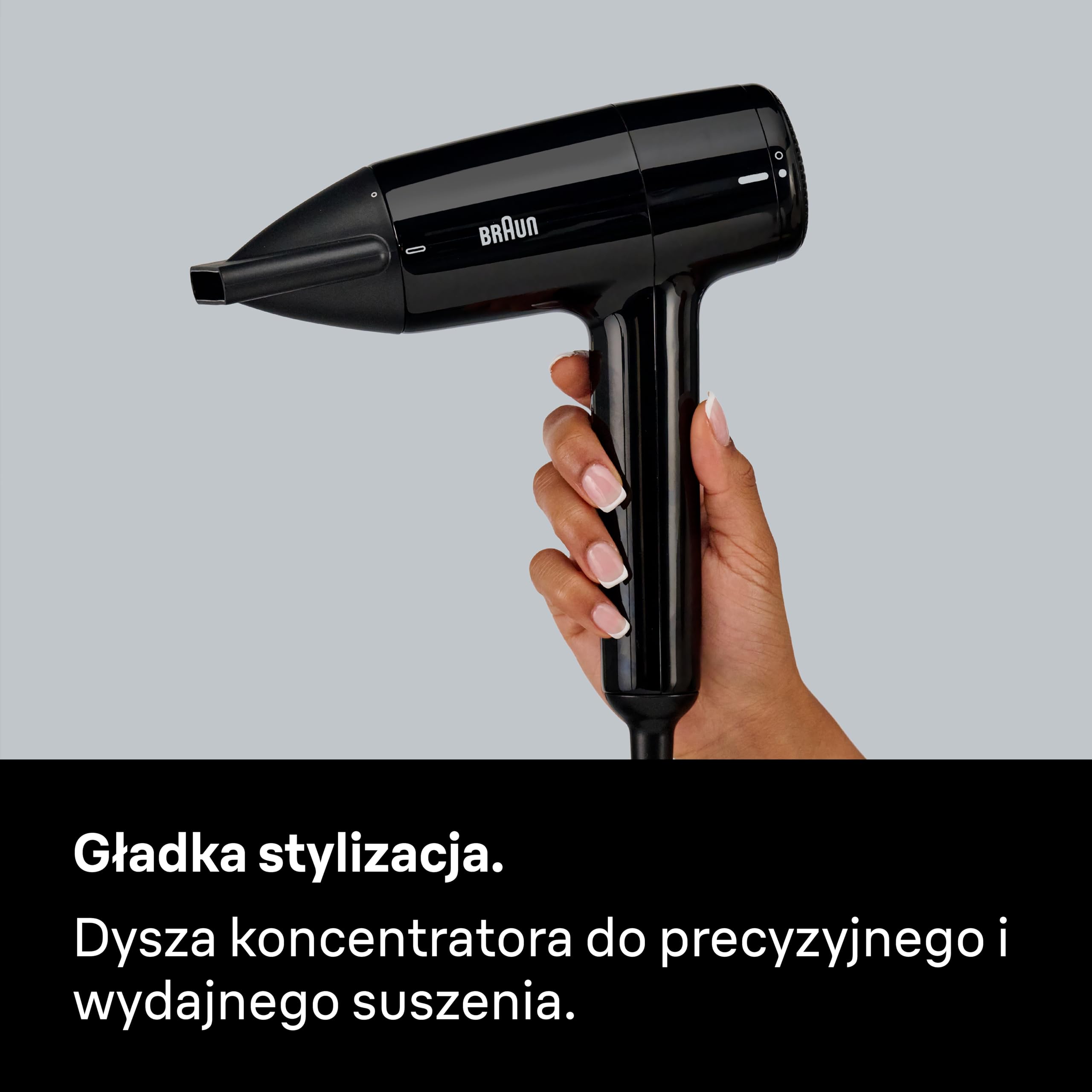 Braun HD1.5 Suszarka 1800W 3 ustawienia temperatury/prędkości czarna BRHD150E