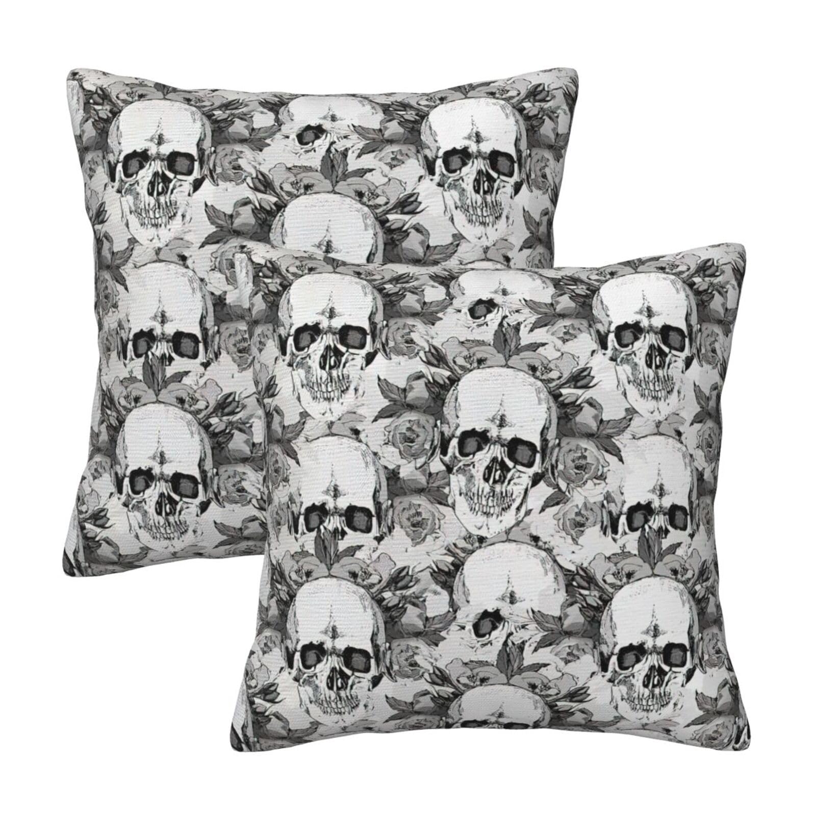 RRhgipp Skull Skeleton Throw Pillow Cases Decorative Cushion Covers Couch Bed Sofa Decoration Xmas Gifts Bed