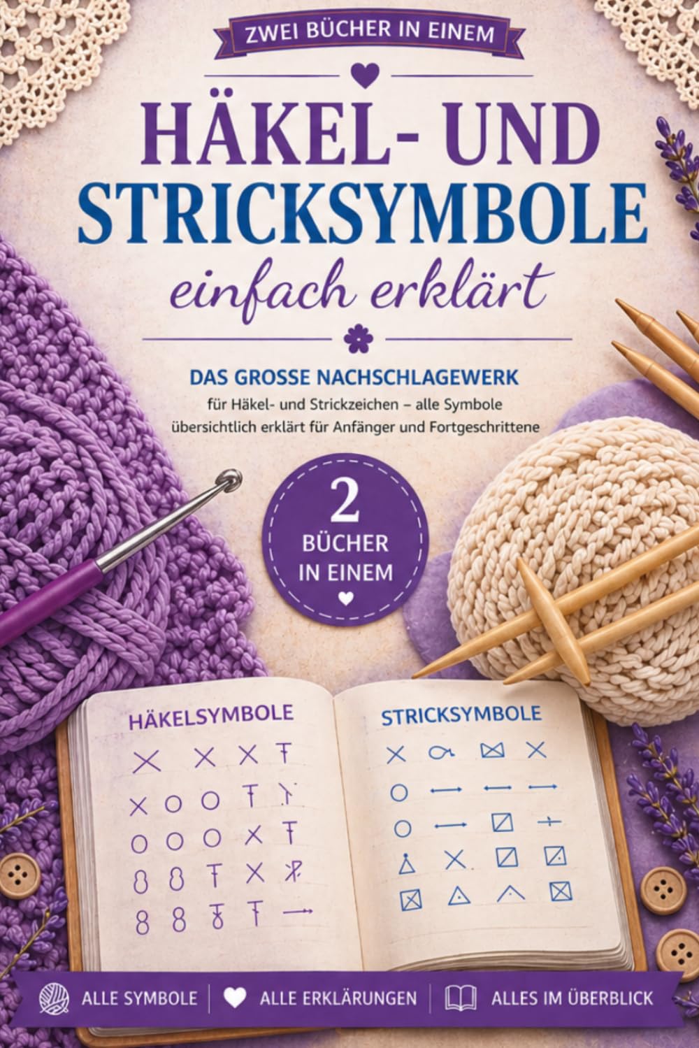 Häkel- und Stricksymbole einfach erklärt: Das große Nachschlagewerk für Häkel- und Strickzeichen – alle Symbole übersichtlich erklärt für Anfänger und Fortgeschrittene (Heidi´s Symbolreihe)
