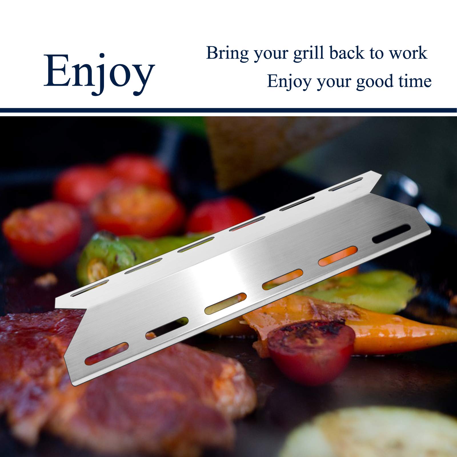 Części zamienne do grilla gazowego do grilla, płyty grzewcze ze stali nierdzewnej, osłona palnika do namiotu Charmglow 720-0234, Nexgrill 720-0033, 720-0234, 720-0289, modele gazowe, 17 5/16" x 11/16"