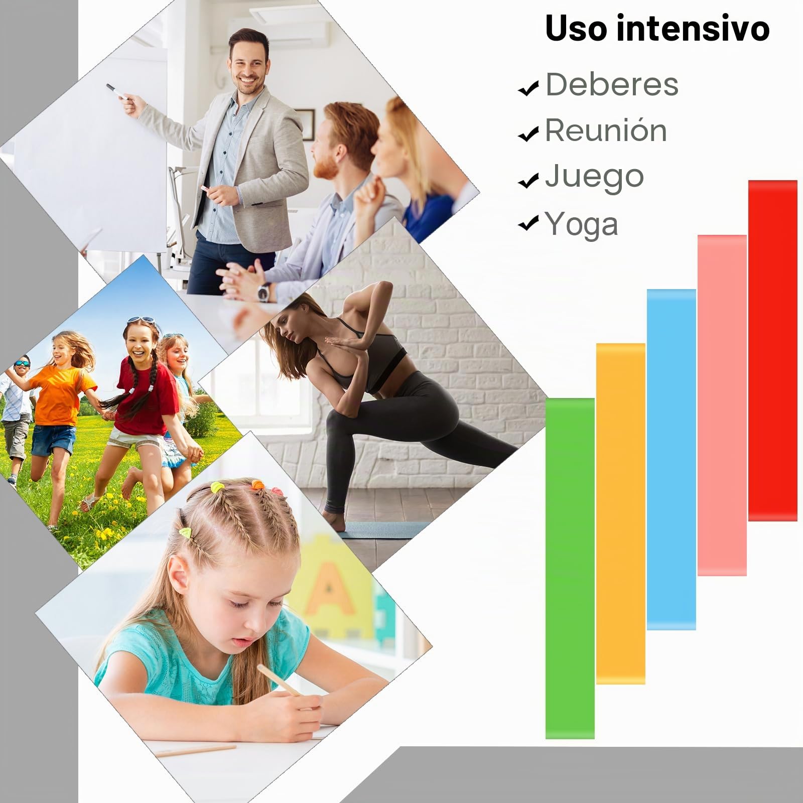 PLULON Juego 30 bandas para silla para niños con pies inquietos bandas coloridas para silla escritorios banda elástica para los pies bandas sensoriales flexibles para el TDAH para el aula y el hogar