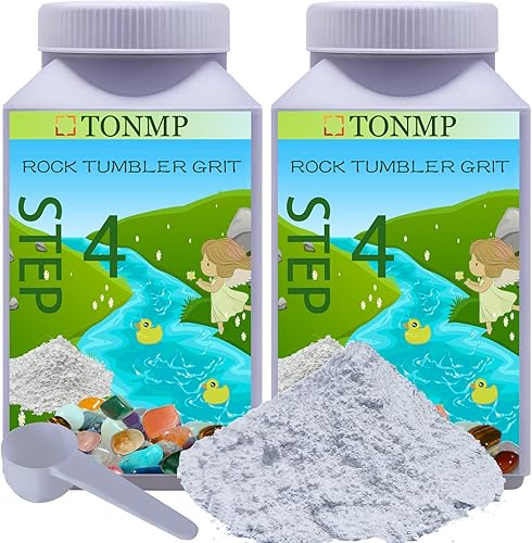 Vaso de 3 libras Step 4 Rock Grit - Vaso de óxido de aluminio de grano 1200, grano medio, medios de arena para pulir rocas, funciona con cualquier