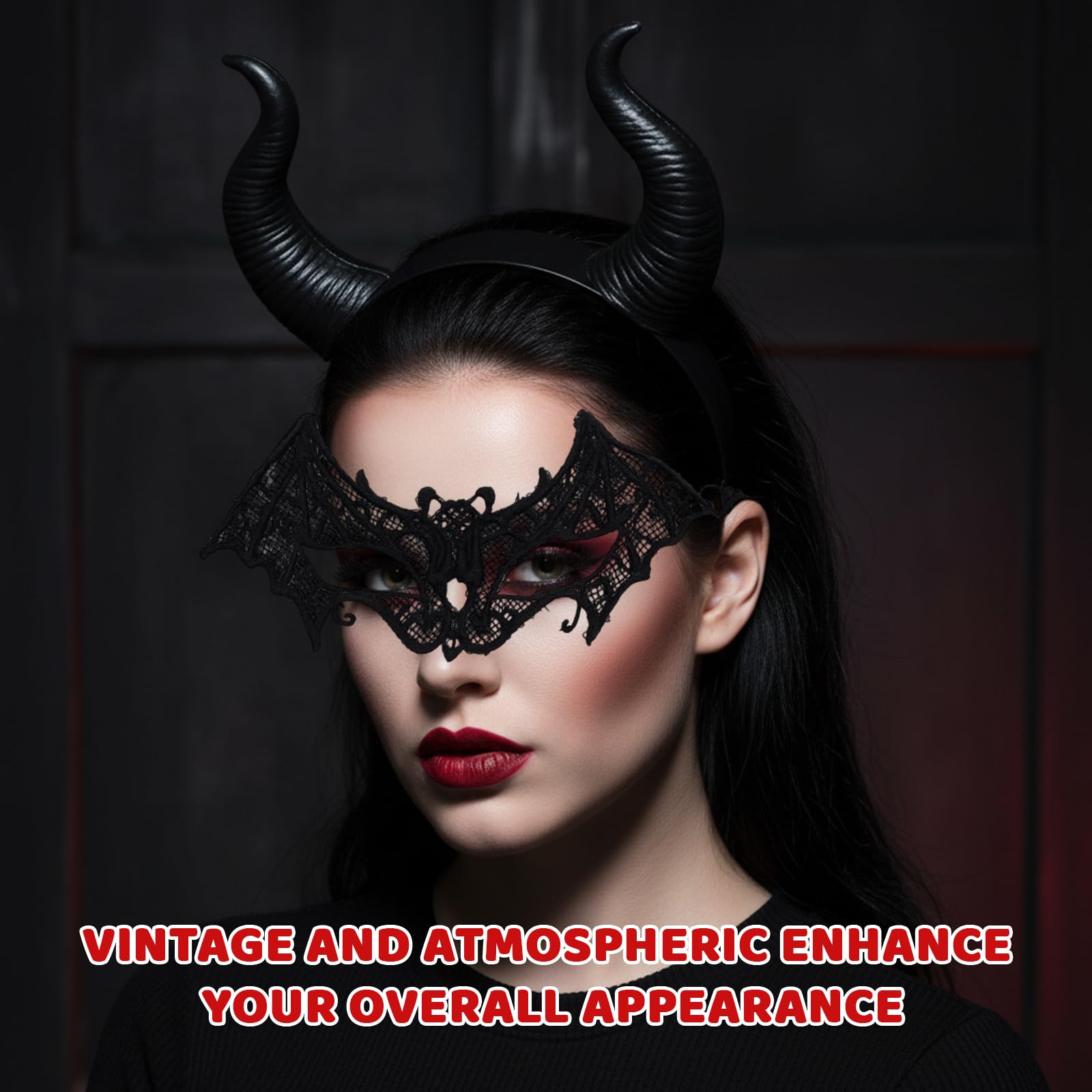 Devil Horns Headband with Eye Mask - Image 4