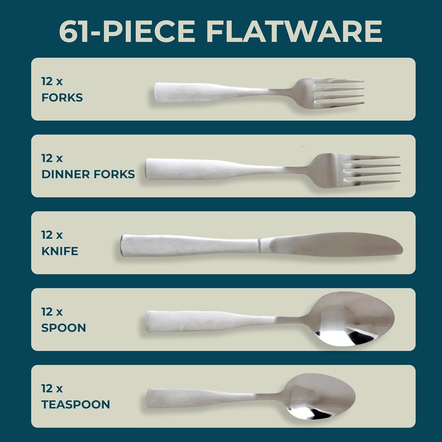 Gibson Home Abbevile 61-Piece Flatware Set - Silver