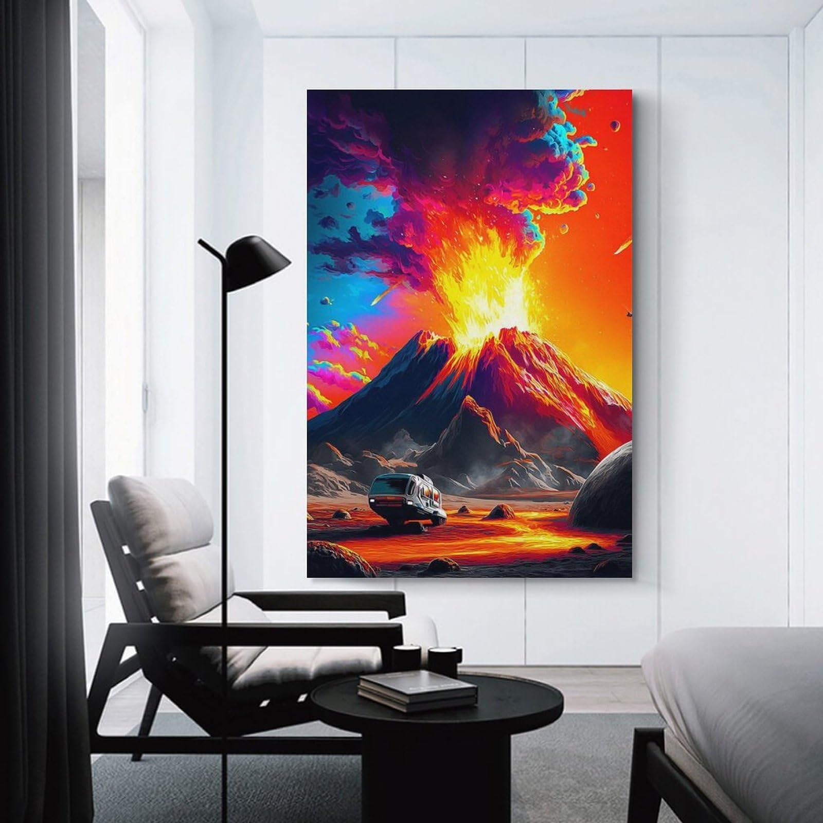 Junmoney Unframe-Volcanic Eruption On Alien Planet Volcanic Eruption On Alien Planet Canvas Art Print 08X12inch(20X30cm), For New Homes, Bedrooms Or Workspaces, Gift Idea For Housewarming And Birthdays