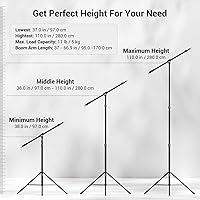 Vista 2 de SmallRig Soporte de Luz de Fotografía de 110"/9.2 pies con Brazo de Pluma, Trípode de Luz de Aluminio con Amortiguación de Aire de Servicio Pesado
