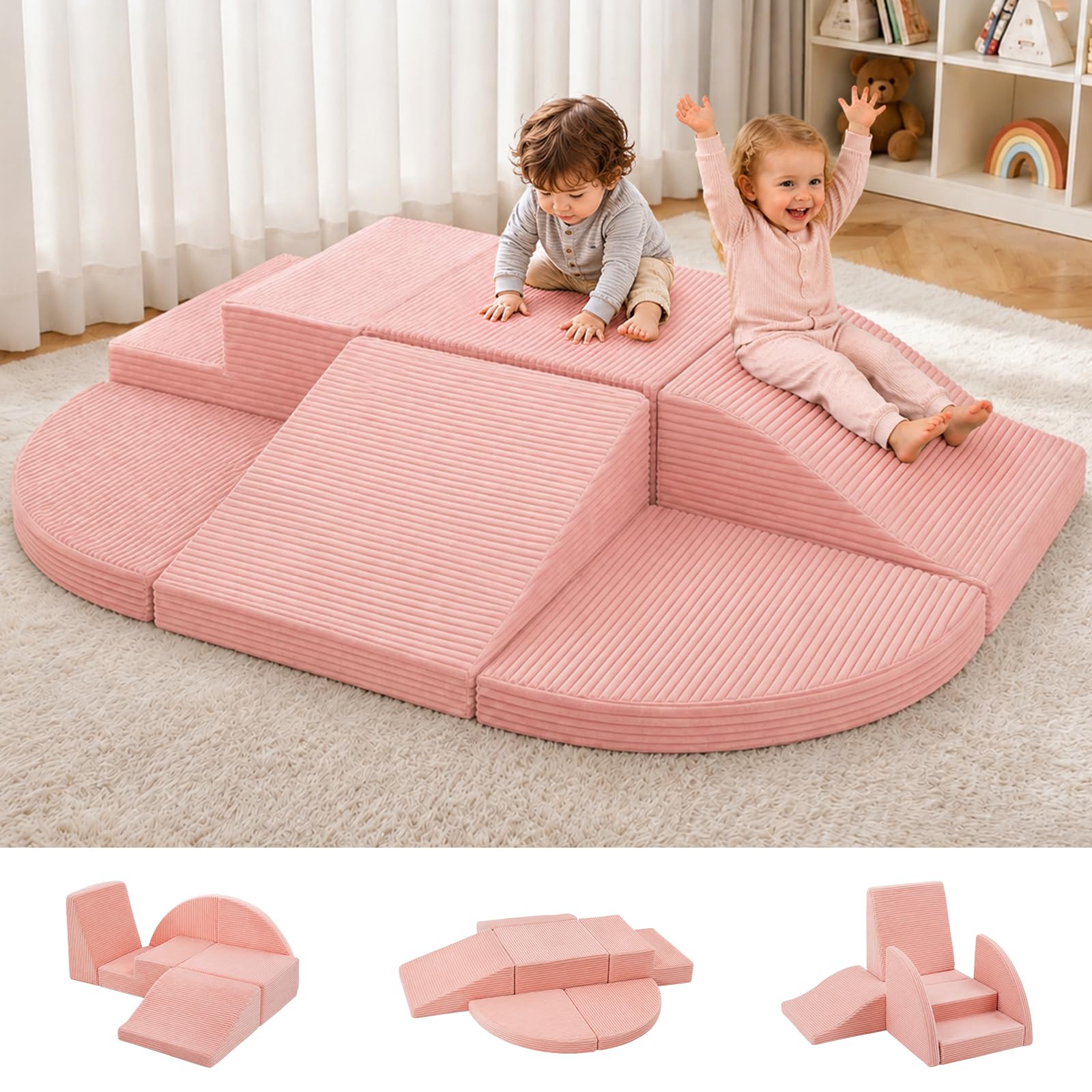 Lanabuna 6-Piece Kids Climbing Foam Blocks - indoor climbers and play structures | Mubboo