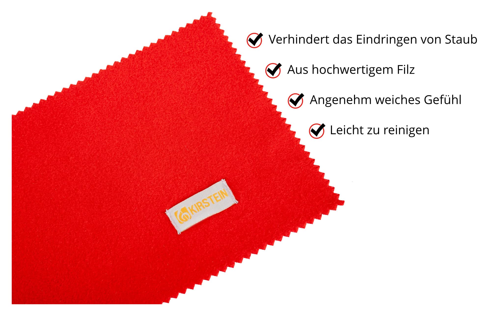Tapis de Clavier Modèle “Kirstein” - Protection anti-poussière en feutre de qualité supérieure - Tapis pour piano, piano à queue et piano numérique - Rouge