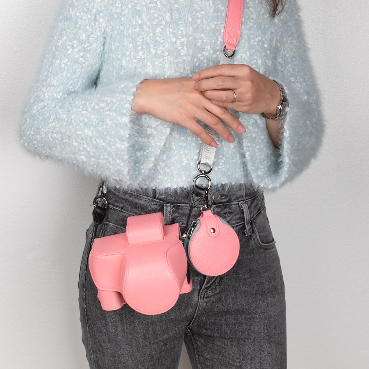 MUZIRI KINOKOO Case for Nikon Z50 II Camera, PU Leather Protective Cover for Nikon Z50 II/Z50II Camera with DX 16-50mm f/3.5~6.3 Lens - Removable Bag with Shoulder Strap & Storage Pocket - Pink